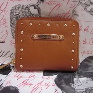 Juicy Couture Leather Zip Around Gold Studs Wallet